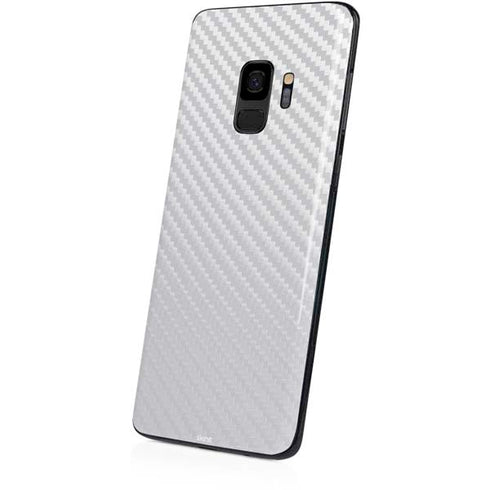 White Carbon Fiber Specialty Texture Material Galaxy S9 Skin